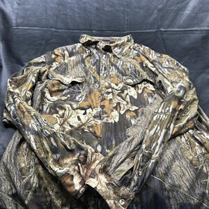 Duxbak MENS forest camo long sleeve button up